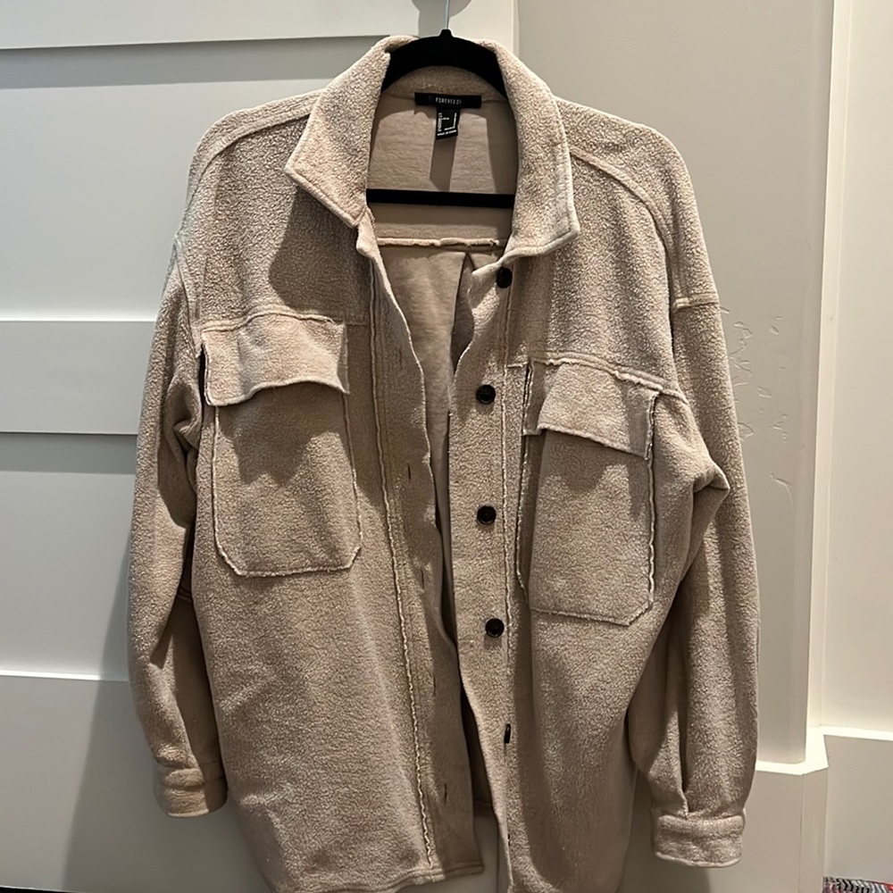 Forever 21 Beige Button Down Shacket